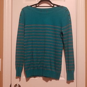 The Limited Teal and Gray Sweater